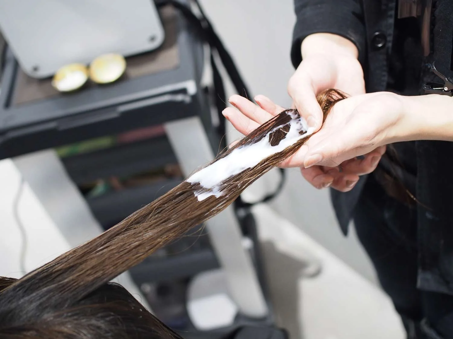 More care when applying hair treatment on hair ends